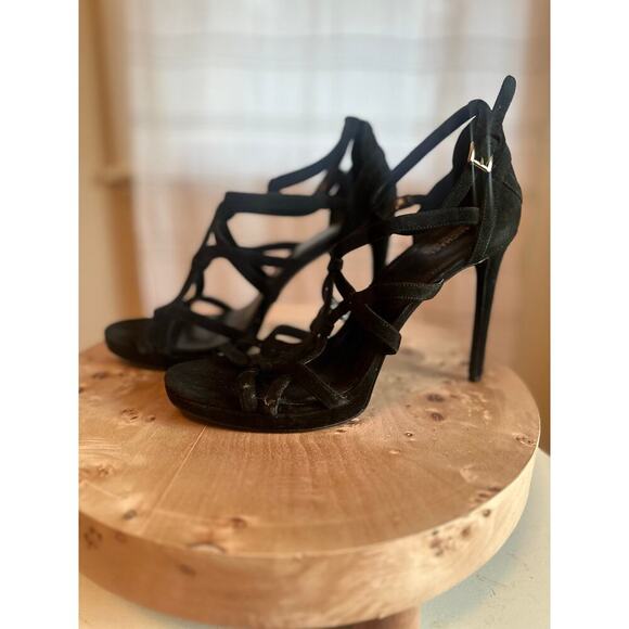 Michael Kors Black Suede Strappy Heels – Size 10M - Picture 4 of 9